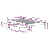 Bed Frame without Mattress White 100x200 cm Solid Wood Pine 3301433