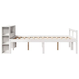 Bookcase Bed without Mattress White 120x190 cm Small Double Solid Wood Pine 3321962