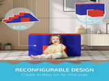 2-piece Soft Play Set, Baby Foam Climber Block for Toddler 1-3 Years, Dark Blue T3398P348561
