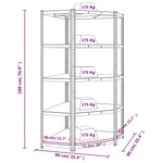 ZNTS 5-Layer Corner Shelf Blue Steel&Engineered Wood 152870