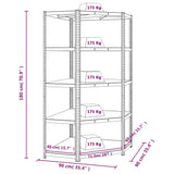 ZNTS 5-Layer Corner Shelf Blue Steel&Engineered Wood 152870
