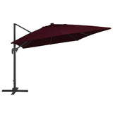 Cantilever Garden Parasol with LED Lights Bordeaux Red 400x300 cm 312318