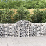 Arched Gabion Baskets 2 pcs 200x50x80/100 cm Galvanised Iron 3146299