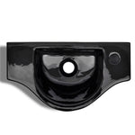ZNTS Ceramic Bathroom Sink Basin with Faucet Hole Black 141931