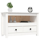 TV Cabinet White 79x35x52 cm Solid Wood Pine 821498