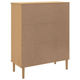 Highboard SENJA Rattan Look Brown 90x40x112 cm Solid Wood Pine 358055