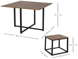 5 Piece Dining Table and Chairs Set 4, Industrial Space Saving Table and Chairs with Metal Frame, T3398P344217
