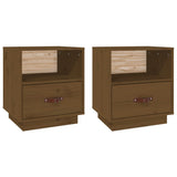 Bedside Cabinets 2 pcs Honey Brown 40x34x45 cm Solid Wood Pine 818302