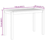 Garden Dining Table 110x55x75 cm Solid Wood Acacia 366368
