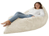 3-in-1 Convertible Bean Bag Chair, Memory Foam Filling Lounger with Soft Ribbed Fabric, Removable & T5592P539596