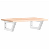 Basin Shelf Wall Mounted Steel and Solid Wood Oak 3302542