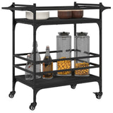 Kitchen Trolley Black 82x40x78.5 cm Engineered Wood 842361
