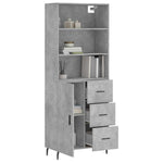 Highboard Concrete Grey 69.5x34x180 cm Engineered Wood 3189465
