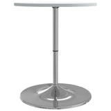 ZNTS Bar Table White 60x60x90 cm Engineered Wood and Chromed Steel 4007194