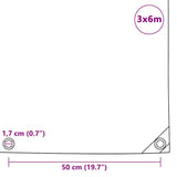 Tarpaulins Grey 3 x 6 m Canvas with PVC Coating 43812