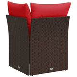 Garden Sofa with Cushion Brown 62 x 62 x 69 cm Poly rattan 366239