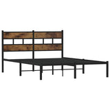 Metal Bed Frame without Mattress Smoked Oak 150x200 cm King Size 4017055