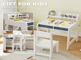 Art Table and Chair Set for children, Kids Art Desk and Chair Set with Storage Shelf and Drawers T3398P422174