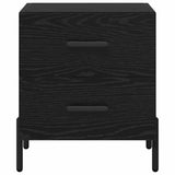Bedside Cabinet with Drawer 2 pcs Black Oak 40 x 35 x 47.5 cm 882029