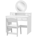 Kids Dressing Table Set Kids Make up Table with Stool and Mirror, Storage Drawers, Gift for Aged 3-8 T3398P422148