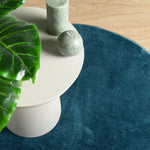 ZNTS Rug OVIEDO Short Pile Turquoise Ø 120 cm 375611