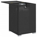 ZNTS Propane Tank Cover Table Black 40x40x60 cm Poly Rattan 366294