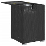 ZNTS Propane Tank Cover Table Black 40x40x60 cm Poly Rattan 366294
