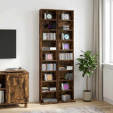 CD Cabinet 2 pcs Smoked Oak 33 x 23.5 x 175 cm Engineered Wood 8012651