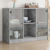 Sideboard Concrete Grey 102x37x75.5 cm Engineered Wood 3295874