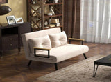 4-in-1 Velvet-Feel Double Sofa Bed, with Pillows - Beige T3398P343007