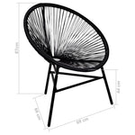 ZNTS Garden Moon Chair Poly Rattan Black 41383