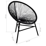 ZNTS Garden Moon Chair Poly Rattan Black 41383