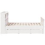 ZNTS Bookcase Bed without Mattress White 180x200 cm Super King Solid Wood Pine 3308913