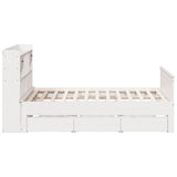 ZNTS Bookcase Bed without Mattress White 180x200 cm Super King Solid Wood Pine 3308913