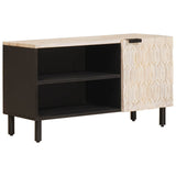 TV Cabinet White Wash Finish 80 x 33 x 46 cm Solid Mango Wood 4017879