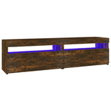 TV Cabinet with LED Lights 2 pcs Smoked Oak 75x35x40 cm 815124