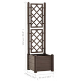 Garden Planter with Trellis 43x43x142 cm PP Mocha 313980