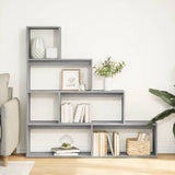 Room Divider Bookcase 4-Tier Grey Sonoma 143.5x29x143.5 cm Engineered Wood 857999