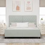 ZNTS Bed Frame Light Grey 180x200 cm Velvet 3344891