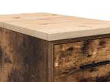 Garage Storage Cabinet Smoked Oak 30x51x85 cm Solid Wood Pine 860584