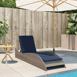 Sun Lounger with Cushion Grey 60x205x73 cm Poly Rattan 368284
