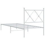 Metal Bed Frame without Mattress with Headboard White 80x200cm 376542