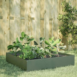 ZNTS Garden Raised Bed Olive green 100x100x33.5 cm Steel 851027