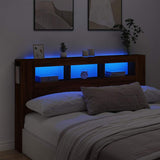 LED Headboard Brown Oak 180x18.5x103.5 cm Engineered Wood 837364