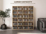 CD Storage Unit with Adjustable Shelves, 89 x 130.5 cm, Nature Wood Finish T3398P343474