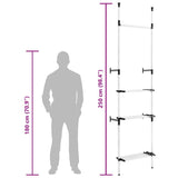 Telescopic Wardrobe System with Rods and Shelf Aluminium 321113