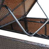 Sun Lounger with Cream White Cushion Poly Rattan Brown 317105