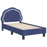 Toddler Bed Frame with Headboard Police Blue 70 x 140 cm Velvet 42010900