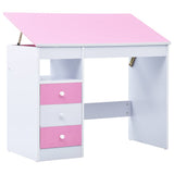 287447 Children Drawing Study Desk Tiltable Pink and White