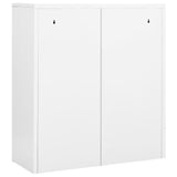 Office Cabinet White 90x40x102 cm Steel 336405